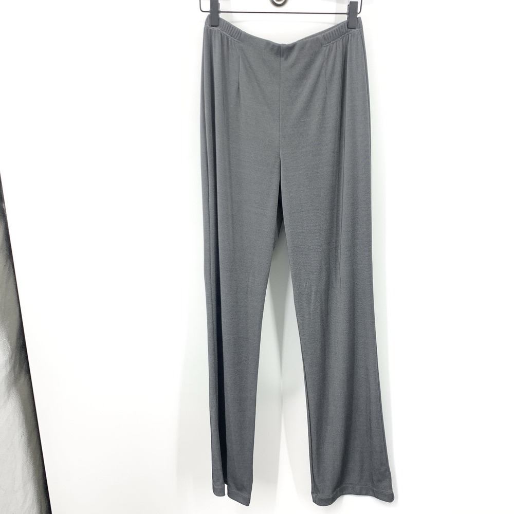 Chicos Easywear Travelers Women 1 Size Medium 8 Pants Gray Silver Straight Leg